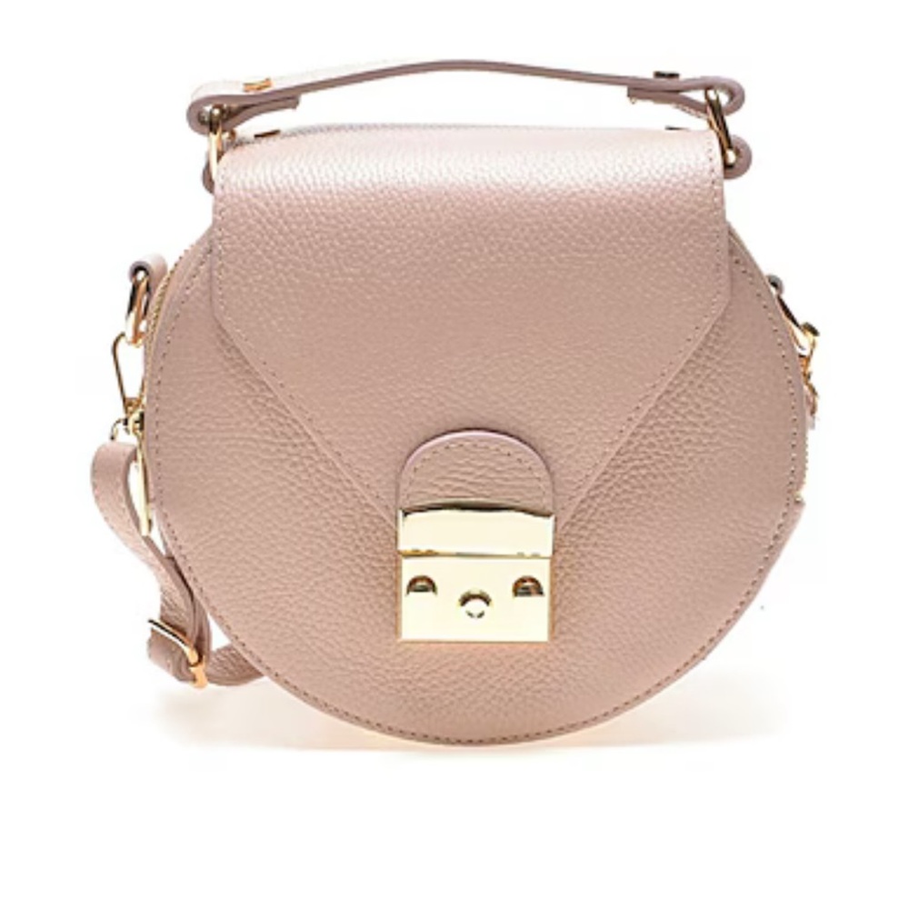 Real Italian Leather Bag - Light Pink